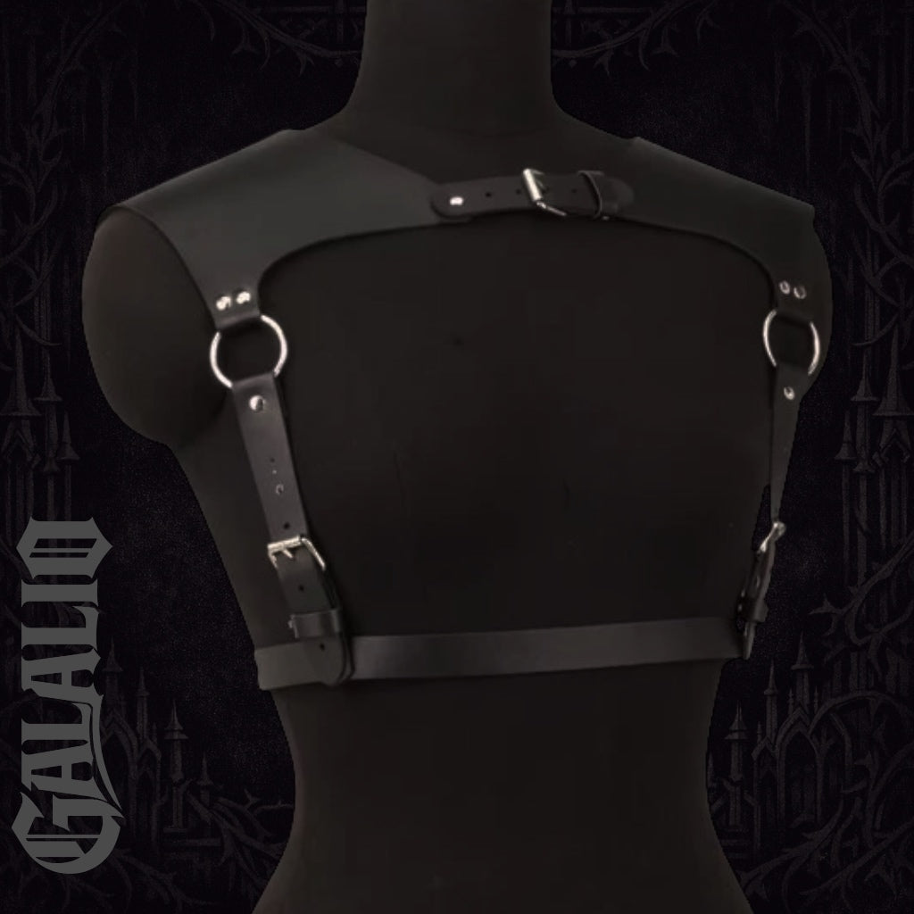 Women Fashion Belt PU Leather Body Shoulder Armor Chest Harness
