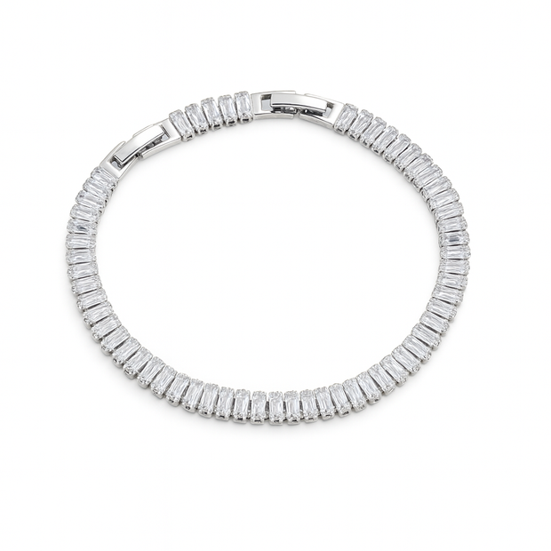 Women Silver Fashion Statement Cubic Shiny Bracelet
