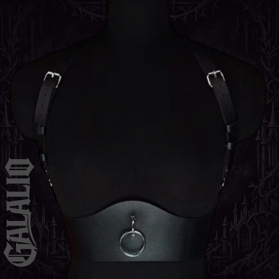 Women Gothic Black Leather Body Harness