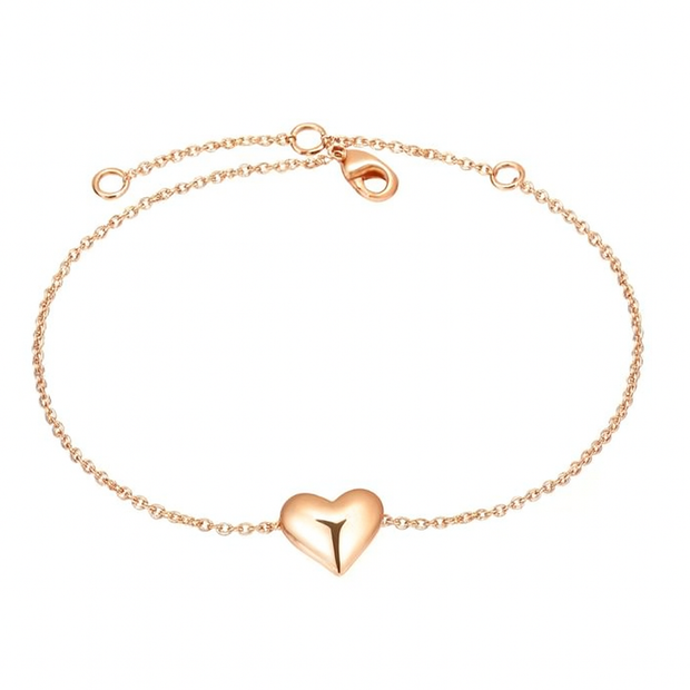 Love Heart Style Rose Gold Bracelet