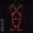 Women Fashion PU Leather Harness Set Waist Belt Studded Decor Harness