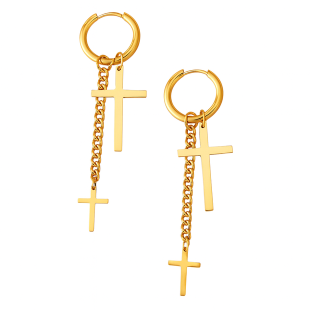 1Pair Unisex Stainless Steel Earrings Fashion Punk Earring