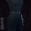 Women Black PU Leather Waist Chain Harness