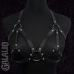 Women Black PU Leather Lingerie Belt Chest Harness