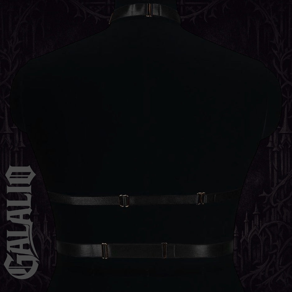 Women Gothic Body Lingerie Gold Garter Belt Harness