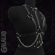 Women Gothic Punk PU Leather Multi Layer Chain Harness