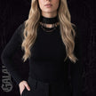 Black Gothic Punk Goth Chain Collar Dark Fashion Leather Choker Necklace
