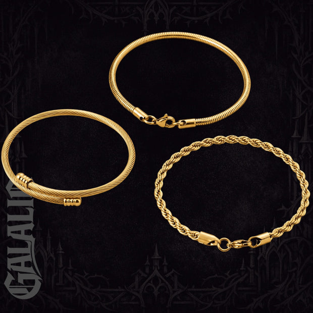 Women 3Pcs/Set Stainless Steel Bracelet