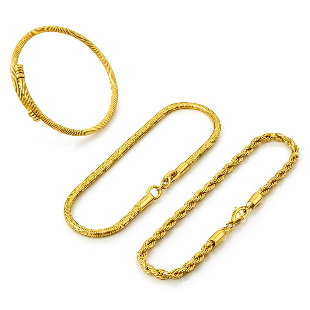 Women 3Pcs/Set Stainless Steel Bracelet