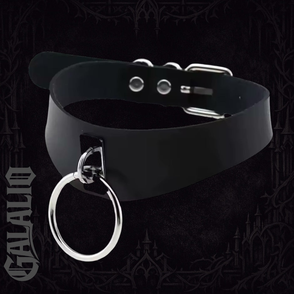 Women PU Leather Gothic Choker Necklace