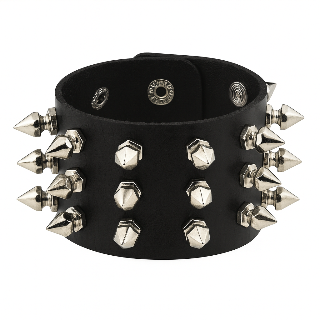 Punk Gothic Rock Leather Cuff Bracelet
