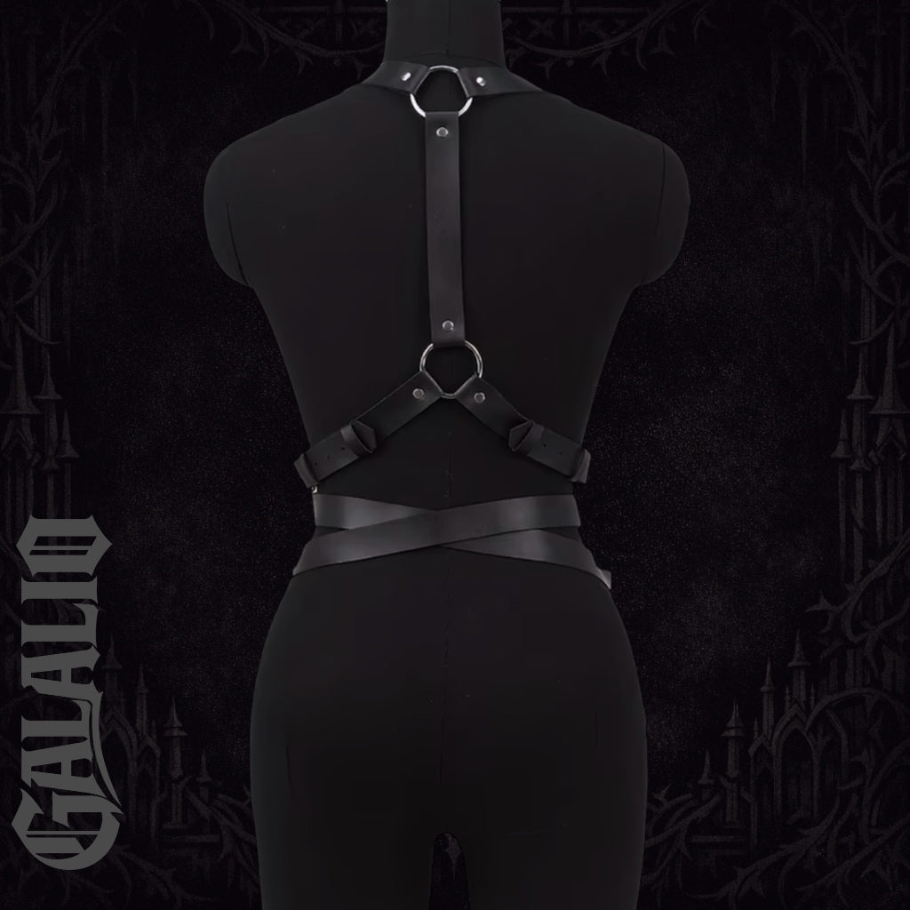 Women Gothic Punk Faux Leather Bondage Lingerie Belt Harness