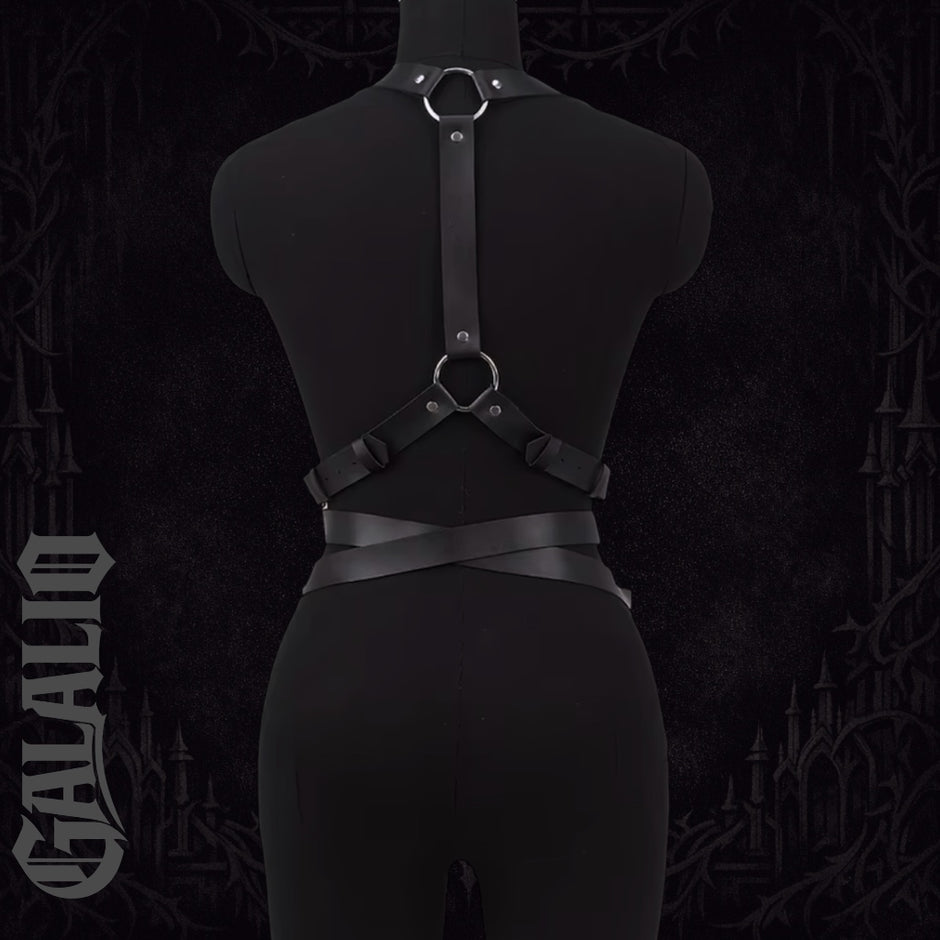 Women Gothic Punk Faux Leather Bondage Lingerie Belt Harness