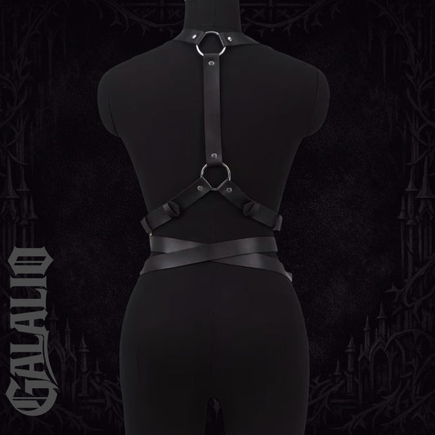Women Gothic Punk Faux Leather Bondage Lingerie Belt Harness