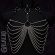 Women Trend Punk Belt Bondage Belt Street Style Silver Chain Suspenders