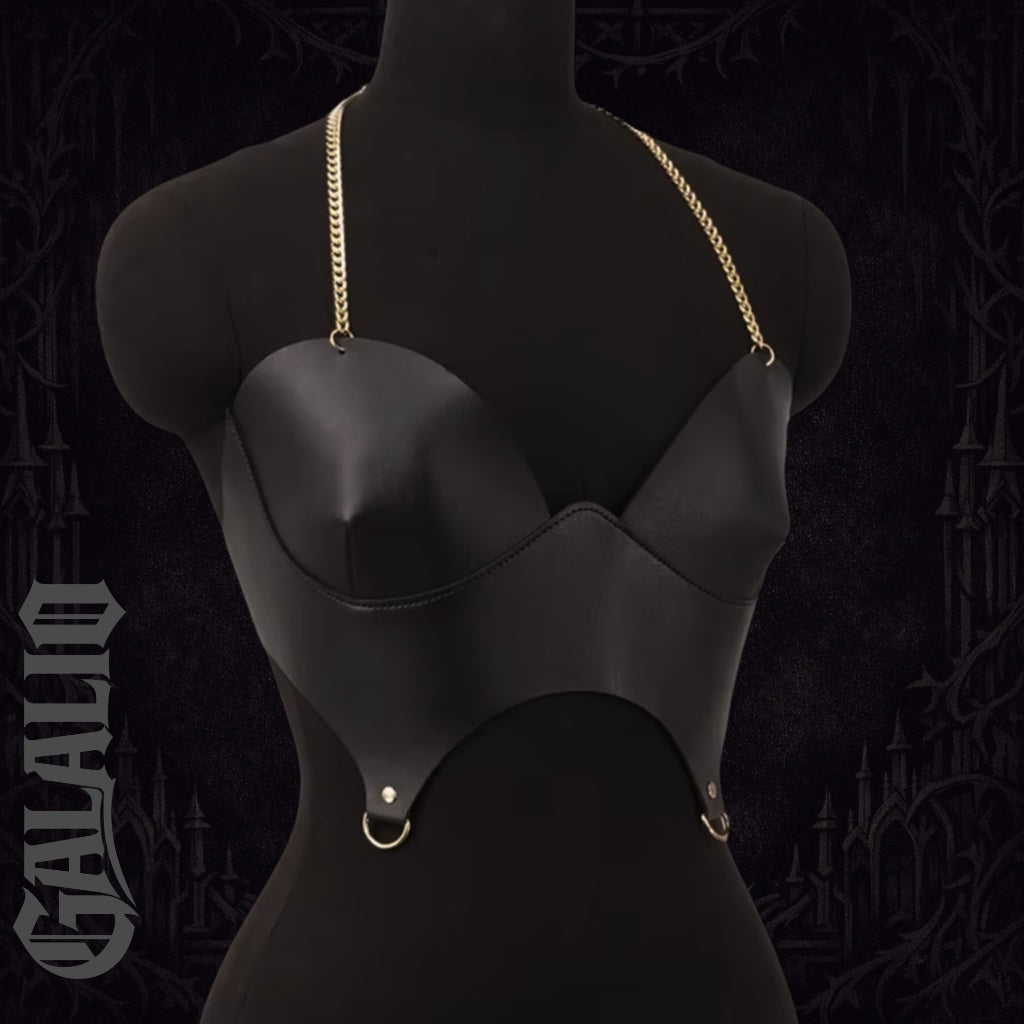 Women Punk Pu Leather Corset Top Black Corset Fashion Corset Harness