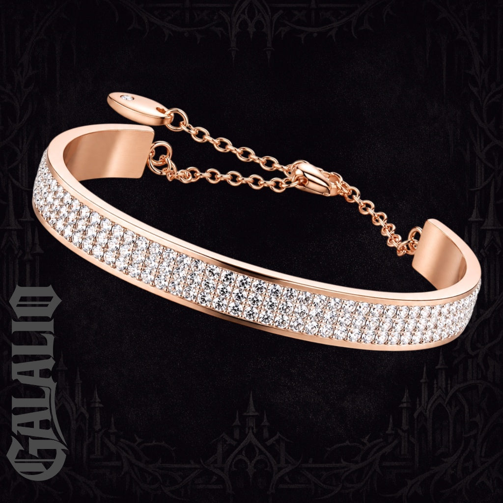 Ross Gold Crystal Women Stainless Steel Bracelet
