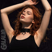 Women 3 Rings Black PU Leather Punk Gothic Choker