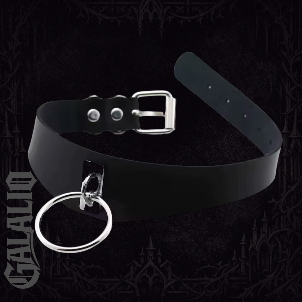 Women PU Leather Gothic Choker Necklace