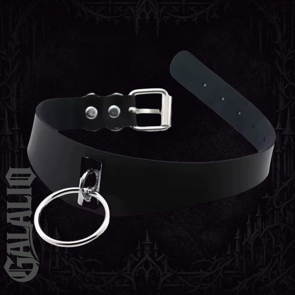 Women PU Leather Gothic Choker Necklace