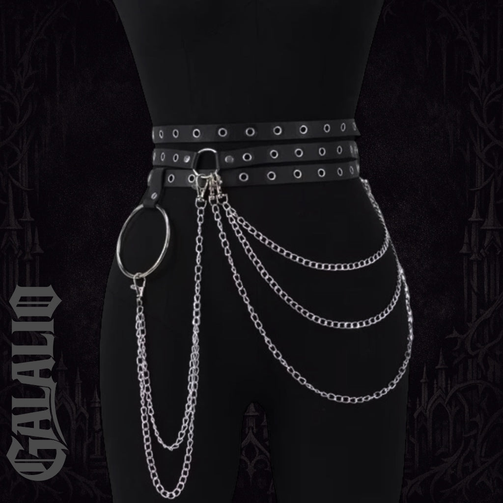 Women Fashion Belts Punk Street Style Leg Chain Pu Leather Harness