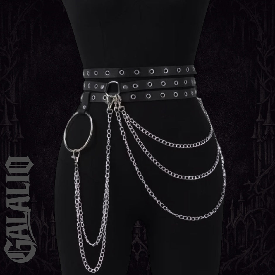 Women Fashion Belts Punk Street Style Leg Chain Pu Leather Harness