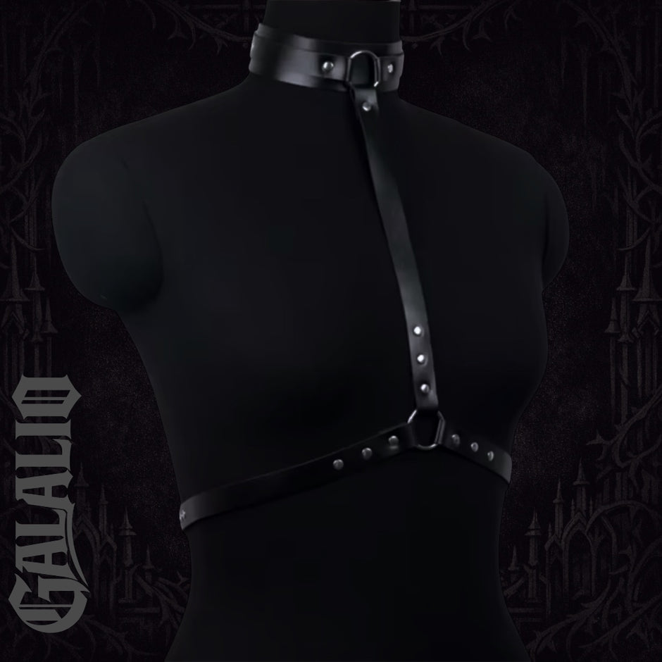 Women PU Leather Body Harness Belt Corset Chest Harness