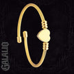 Stainless Steel Cuff Bangle Heart Shape Bracelet
