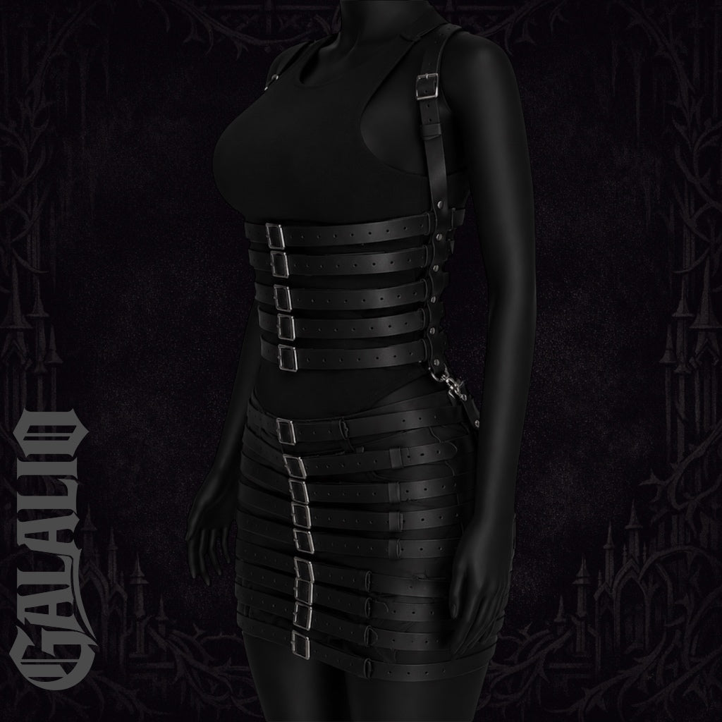 Punk Gothic Adjustable Multi Belt Chest And Waist Harness