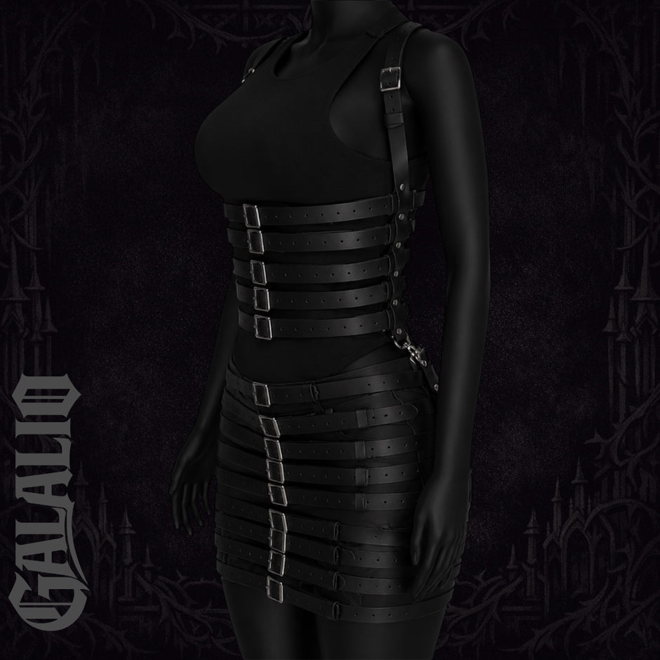 Punk Gothic Adjustable Multi Belt Chest And Waist Harness