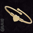 Stainless Steel Cuff Bangle Heart Shape Bracelet