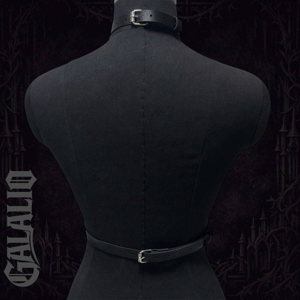 Women Black PU Leather Adjustable Body Harness