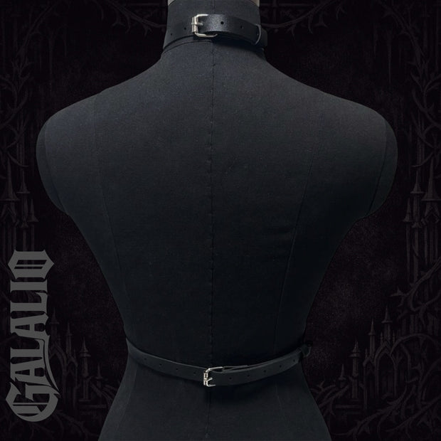 Women Black PU Leather Adjustable Body Harness