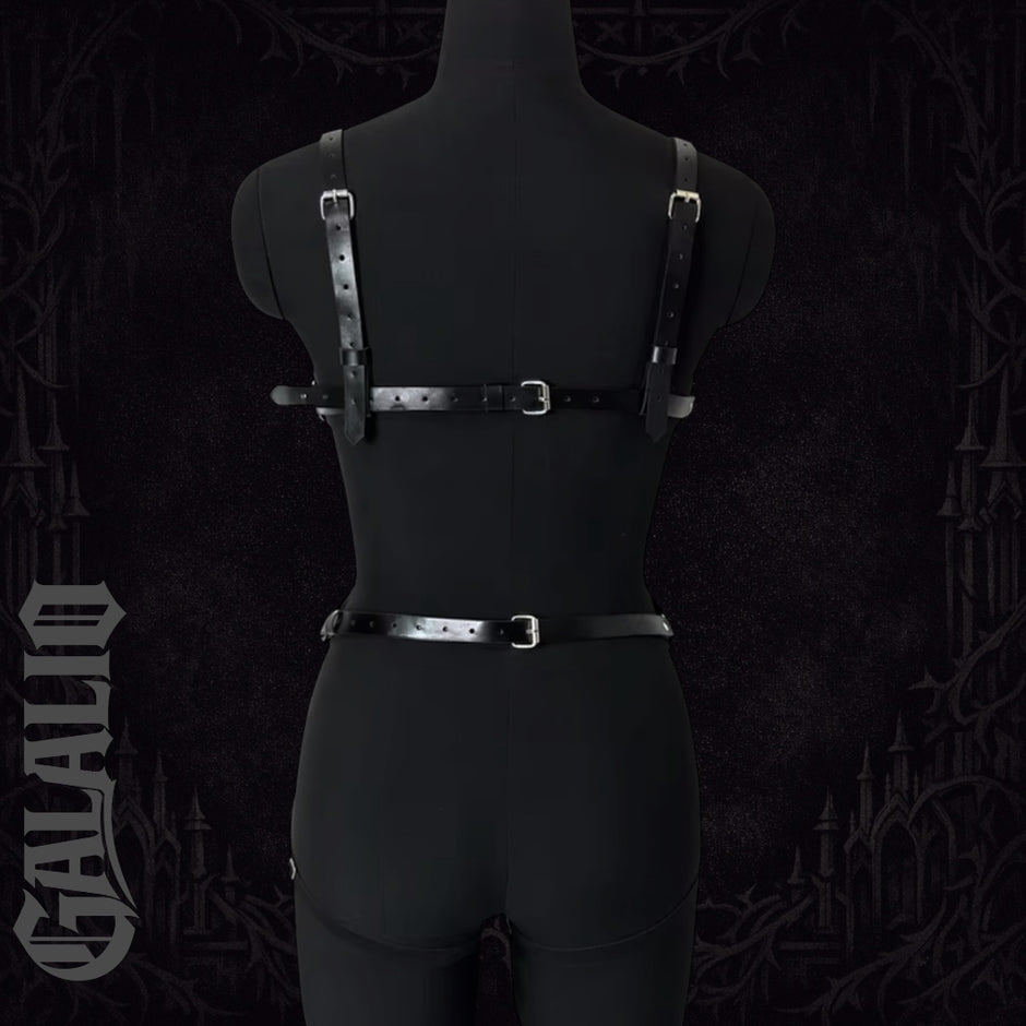 Women PU Leather Set Body Garters Belt Harness