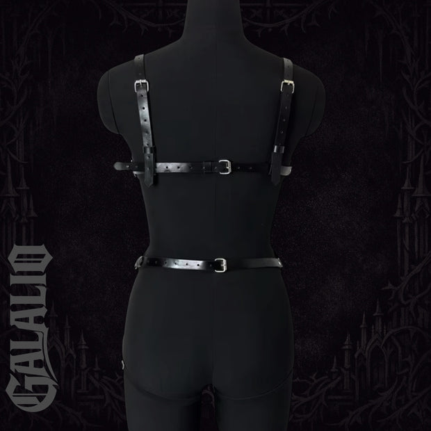 Women PU Leather Set Body Garters Belt Harness