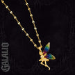 Women Stainless Steel Rhinestone Angel Wings Luxury Necklace