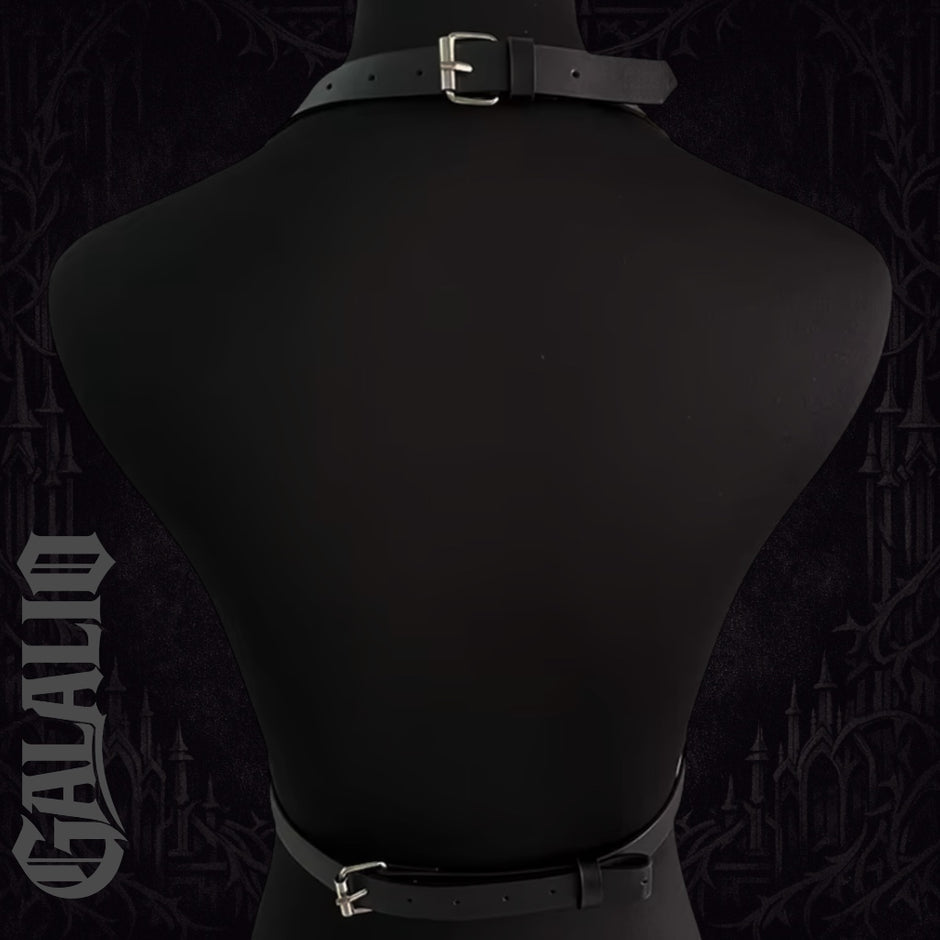 Women Leather Chest Harness With Chains Fashion Belt