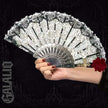 Vintage Gothic Flamenco Rose Lace Handheld Fan