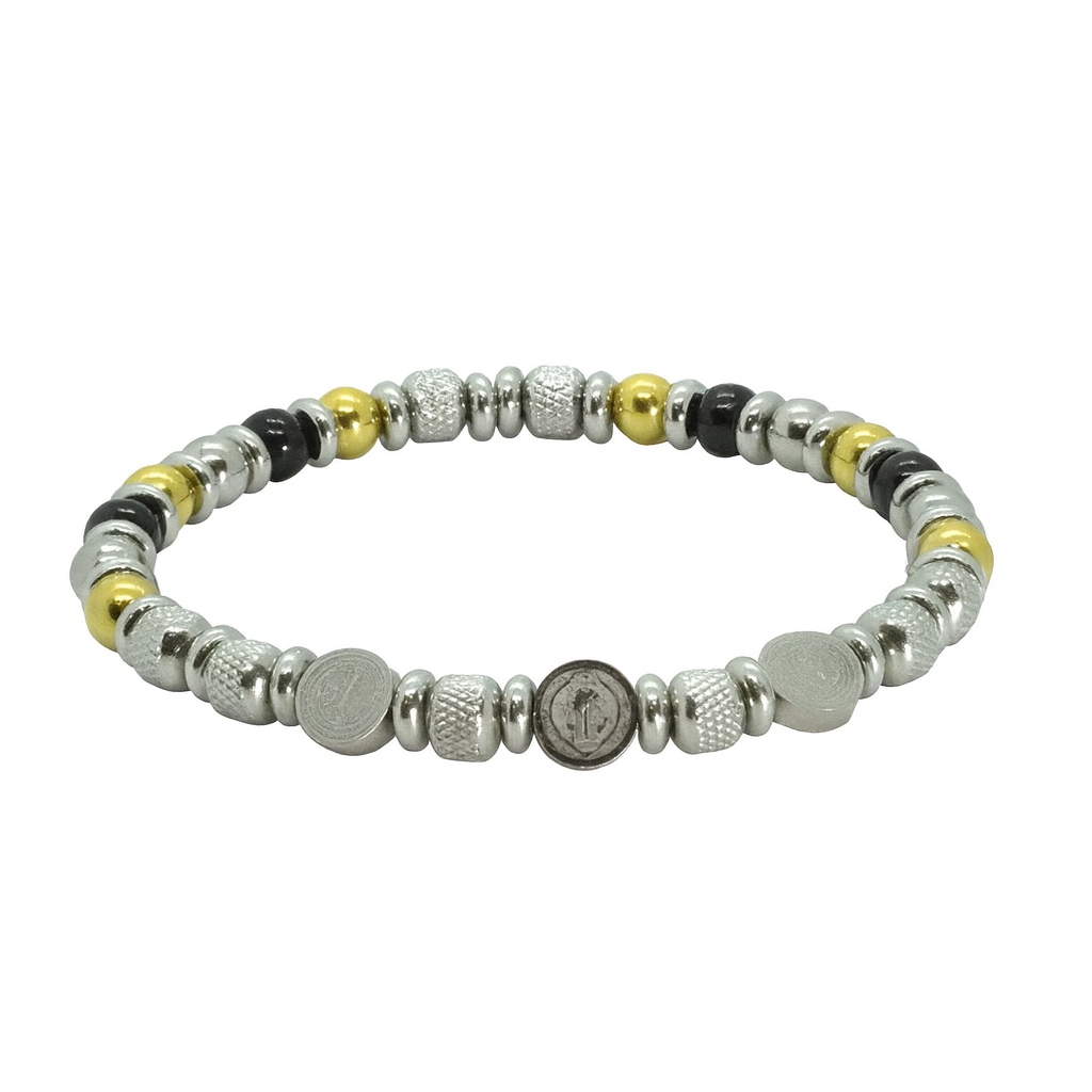 6mm Stainless Steel Beaded Bracelet #BBR-178