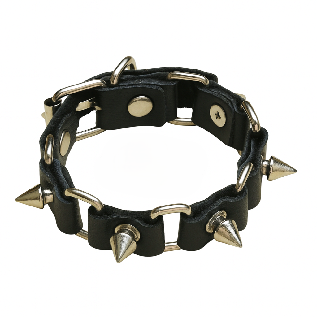 Unisex Spike Decor Leather Bracelet
