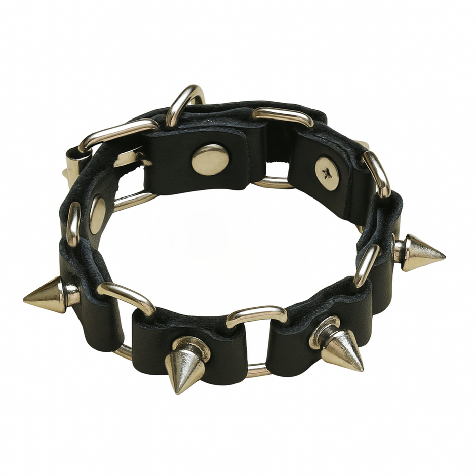 Unisex Spike Decor Leather Bracelet
