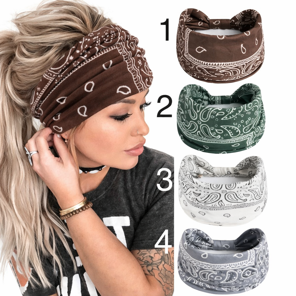 Bohemian Retro Yoga Headband For Fitness, Running Elastic Wide Headband