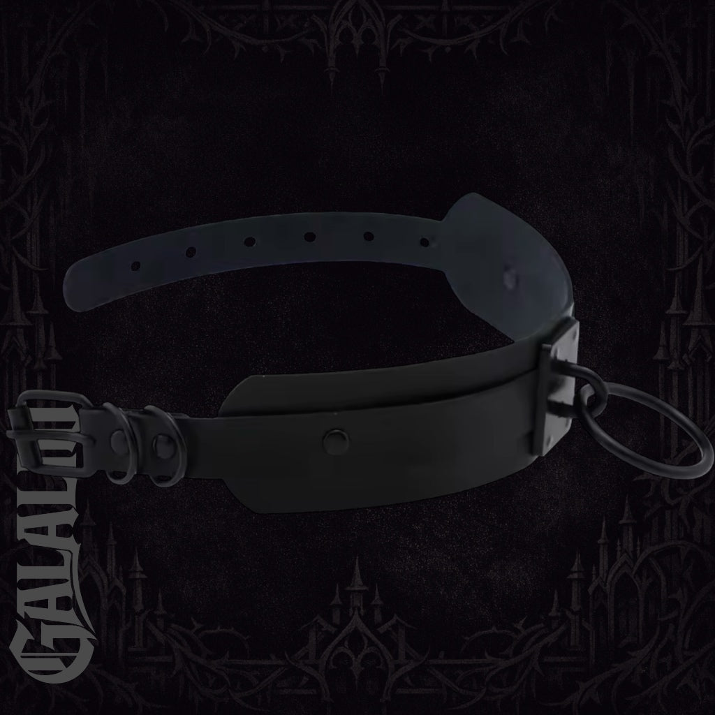 Punk Black O-Round Metal Leather Goth Fashion Choker Collar