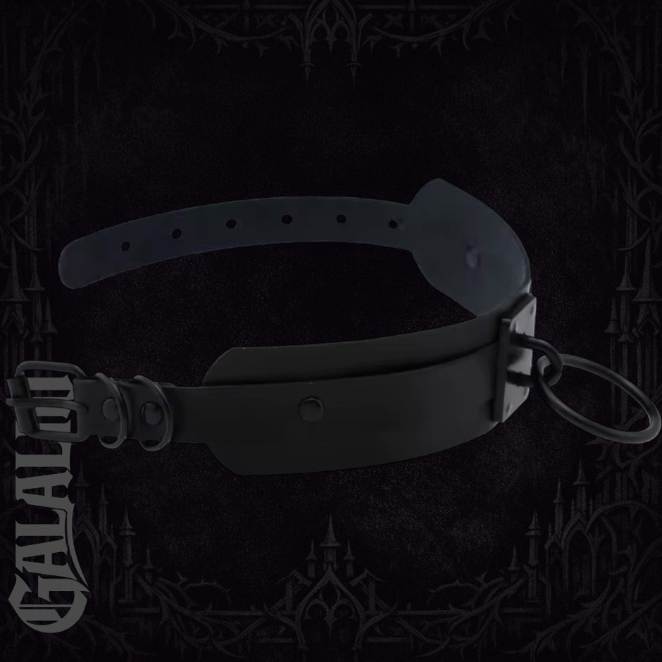 Punk Black O-Round Metal Leather Goth Fashion Choker Collar