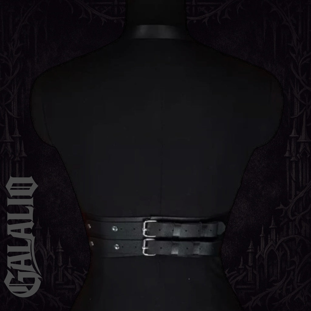 Women Gothic Black Leather Body Harness