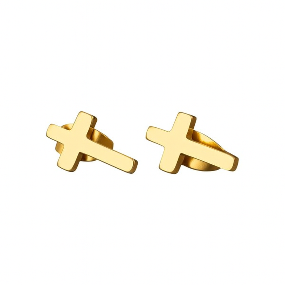 Stainless Steel Stud Cross Earring For Women