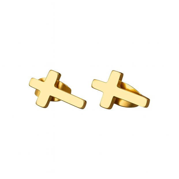 Stainless Steel Stud Cross Earring For Women