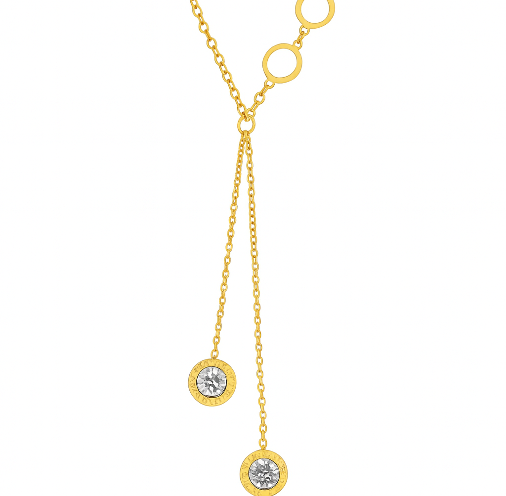 Women Stainless Steel Inlaid Cubic Zirconia Necklace