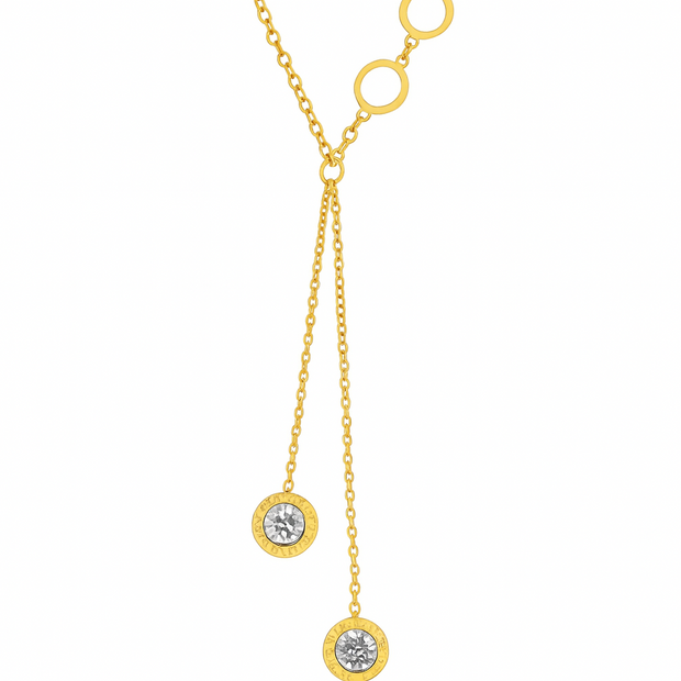 Women Stainless Steel Inlaid Cubic Zirconia Necklace