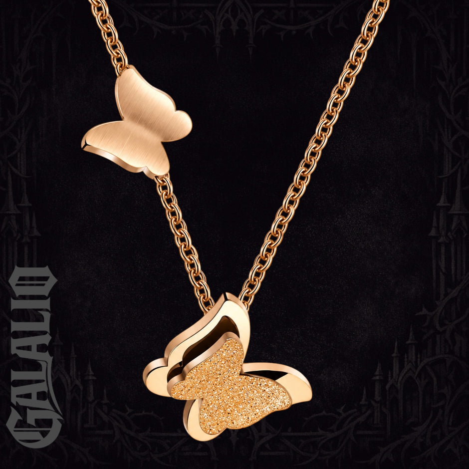 Women Stainless Steel Butterfly Pendant Necklace